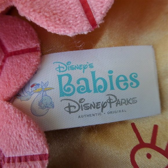 Disney Parks Babies Blanket Bee Honeycomb Pink Yellow Satin Lining Scalloped - Picture 2 of 7